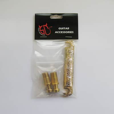Gold Vintage Engraved Top Les Paul SG Style Guitar Tune O Matic Stopbar Tailpiece image 7