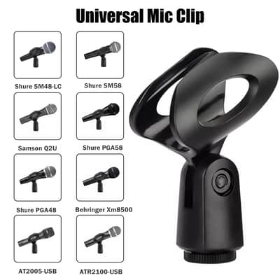 4 Pcs 180° Universal Microphone Clips Clamp Holder For Wired/ Wireless Mic Stand Bild 4