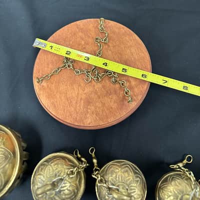 Dobani ELPB 5-Piece Elephant Bells on Holder, Solid Brass, Graduated from 1.5"-3" image 13