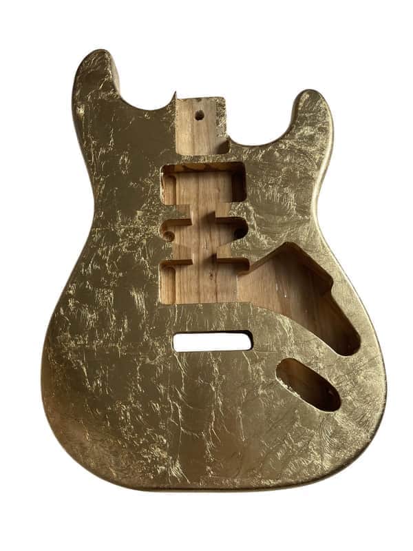 Gold Foil Guitar Strat Style Paulownia Wood Body image 1