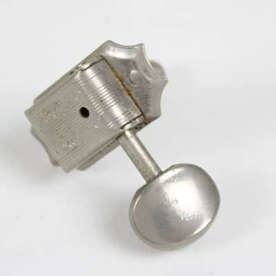 1960s Vintage Kluson Gibson Deluxe Double Line D169400 Metal Knob Tuner Bass Side ~NICKEL~ USA image 2