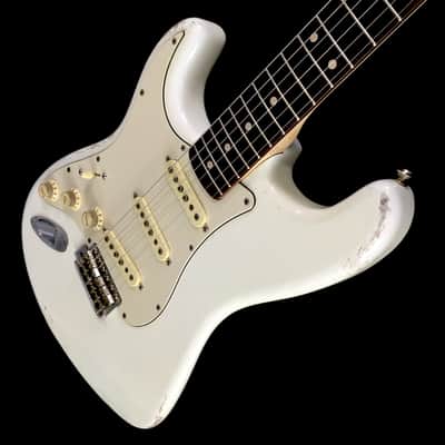 LEFTY! Boutique Reverse ST62 Hendrix Olympic White Nitro Strat Wildwood Custom Relic Guitar Lefty 6.9 lb HSC image 8