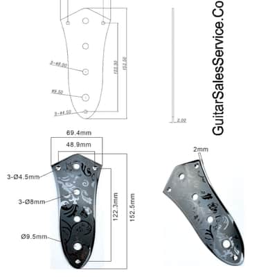 Jazz Bass Stainless Steel Engraved Control Plate - Gold FREE SHIPPING! image 3