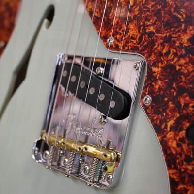 Fender Limited American Professional II Telecaster Thinline Electric Guitar Transparent Surf Green w/Case 6lbs 9oz image 6