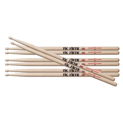 Vic Firth American Classic 5A Wood Tip Drum Sticks - 4 Pack
