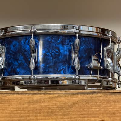 1960's Premier Hi-Fi  5.5x14" Blue Pearl Snare Drum image 9
