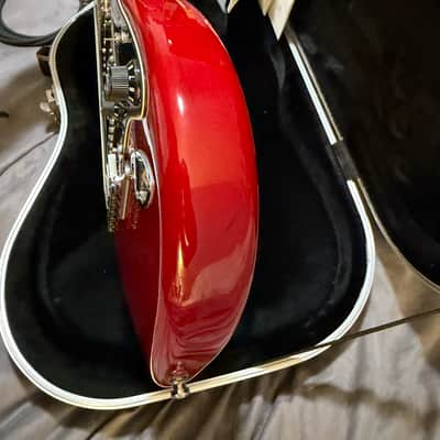 2005 Fender American Deluxe, Mahogany Stratocaster HSS with Rosewood Fretboard  - Crimson Red Transparent image 9