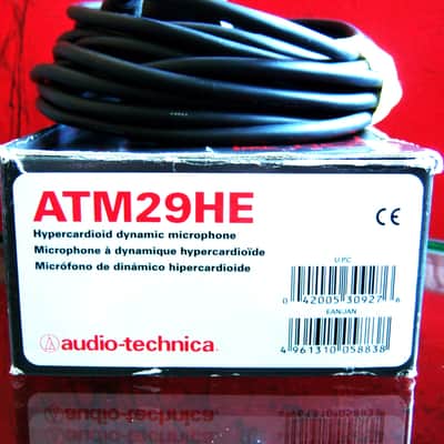 Vintage 1980's Audio-Technica ATM29HE dynamic hyper cardioid microphone Low Z w accessories # 3 image 2