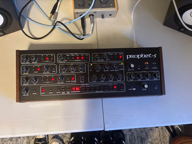 Sequential Prophet-5 Desktop 5-Voice Polyphonic Synthesizer 2021 - Present - Black with Wood Sides image 1