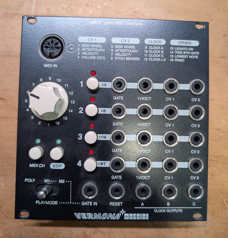 Vermona Modular qMI 2 Quad MIDI Interface Eurorack Module w/ Extras #52423 image 1