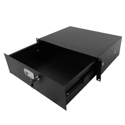 Rack Mount DJ 19" 3U Rack Road Case Equipment Deep Drawer Locking Black image 5
