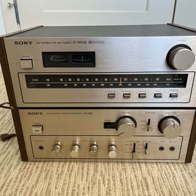 Sony integrated amplifier TA-2650 & ST-2950 Receiver vintage combo 1976 - Brushed aluminum & teak side panels image 1