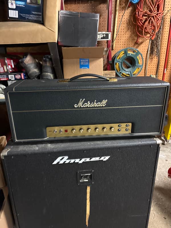 Marshall 1959HW Handwired JMP Reissue 2-Channel 100-Watt Guitar Amp Head 2005 - Present - Black image 1