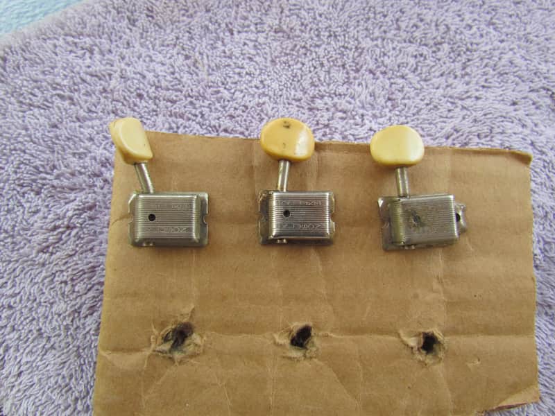 Fender Mustang Tuners Set Of 3  Mid 60's Double Line Kluson Mustang Duo Sonic Tuners  Real Vintage! image 1