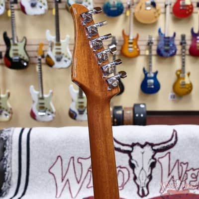 Suhr Custom Set Neck Modern HSH Flame Maple Top Blower Switch 24 Stainless Steel Jumbo Frets Bahama Blue 6.95 lbs image 10