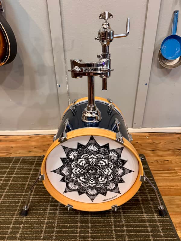 Sonor AQX Micro 14x14 Bass Drum In Blue Ocean Sparkle image 1