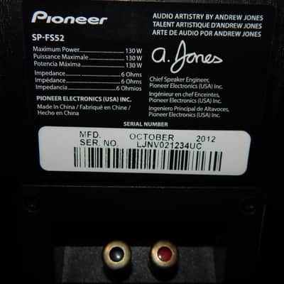 Pioneer SP-FS52 Andrew Jones home tower floor speakers image 8