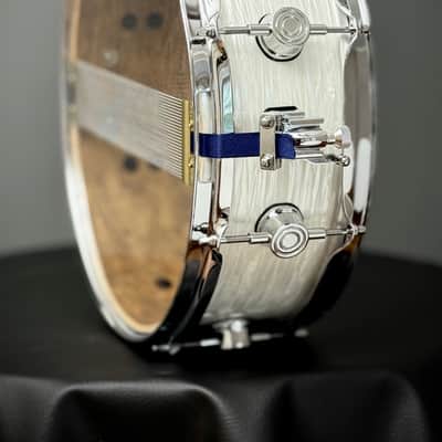 Custom Built Maple 14 x 4 Inch Snare Drum White Oyster Maple Snare Drum 2025 - White Oyster Wrap image 10