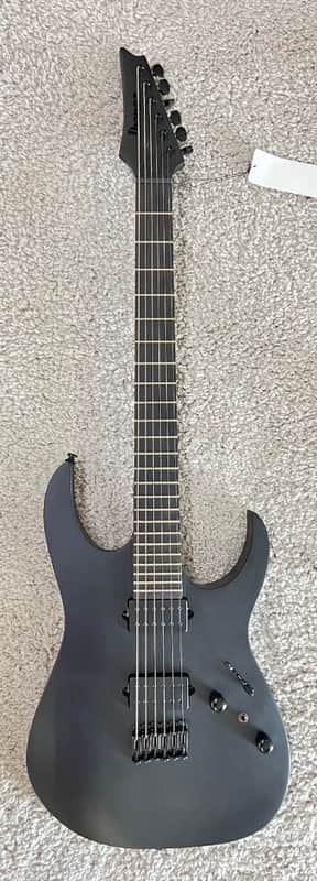 Mint Ibanez RG Iron Label Electric Guitar Flat Black, Model RGRTB621BKF image 1