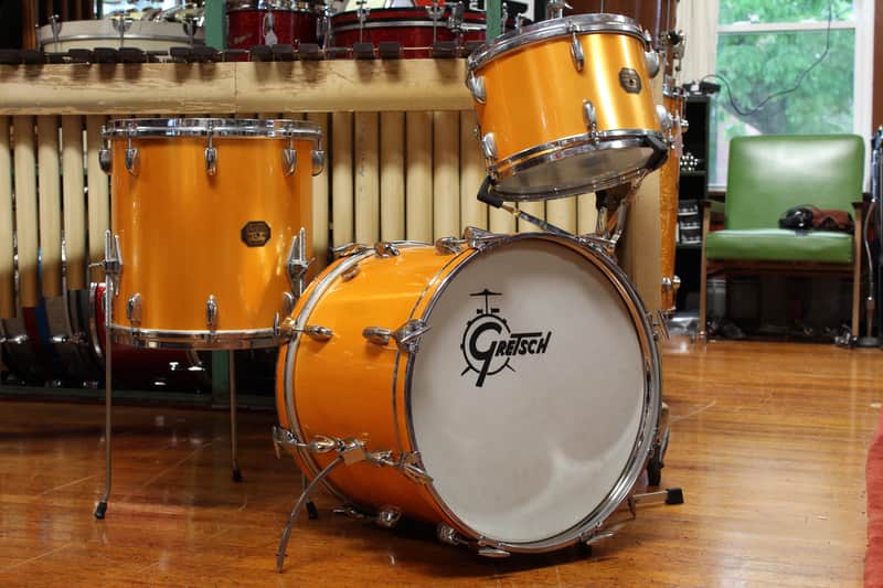 1970s Gretsch Progressive Jazz in Gold Nitron 14x18 14x14 8x12 image 1