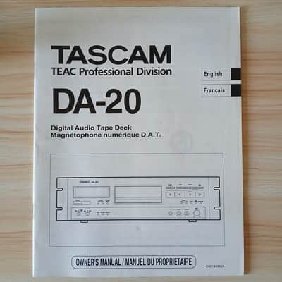 Owner's Manual for TASCAM DA-20 D.A.T TEAC professional division 1990s image 1