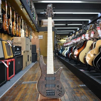 Fodera Emperor Elite 5-String Bass Walnut Burl w/Birdseye Maple Fingerboard, Hard Case image 4
