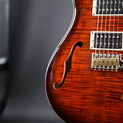 PRS SE Custom 24 Semi-Hollow Piezo 2025 - Present - Orange Tiger Smokeburst image 4