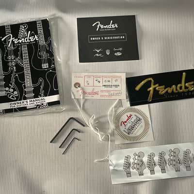 2000's Fender Deluxe Stratocaster Guitar Warranty Brochures, Bumper Stickers, Case Candy, etc. image 2