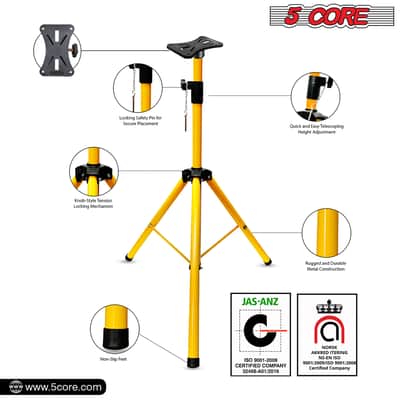 5 Core Speaker Stand Height Adjustable PA DJ Tripod Studio Monitor Stands w 35mm Compatible Insert image 6