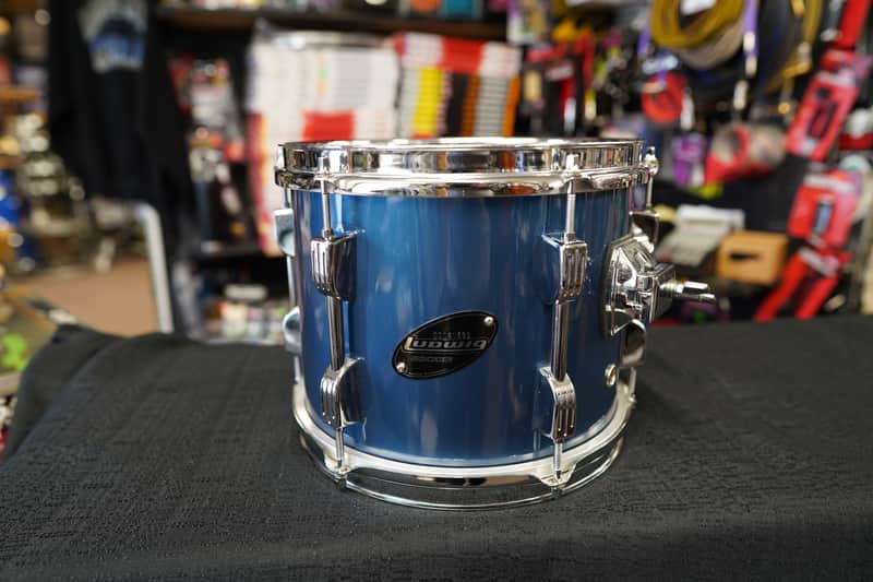 Ludwig Rocker Series 10" Tom - Deep Blue Wrap | 8x10" New Aquarian Drum Heads! image 1
