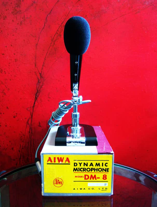 Vintage 1950's Aiwa DM-8 dynamic omni-directional Microphone Hi Z w accessories Calrad Olson Lafayette # 4 image 1