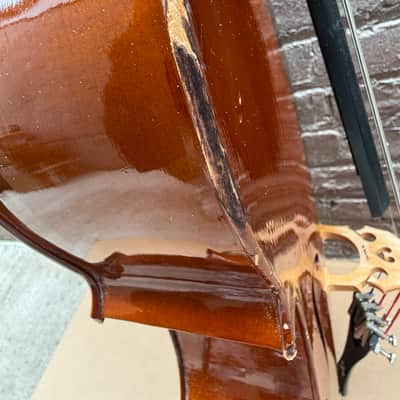 Palatino VC-450 1/2 Size Handcrafted Cello w/ Gig Bag – Repaired Cracks – Used Good image 16