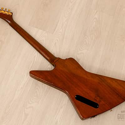 1990s Burny REX-80 Explorer Vintage Electric Guitar Walnut w/ Case, Japan Fernandes image 12