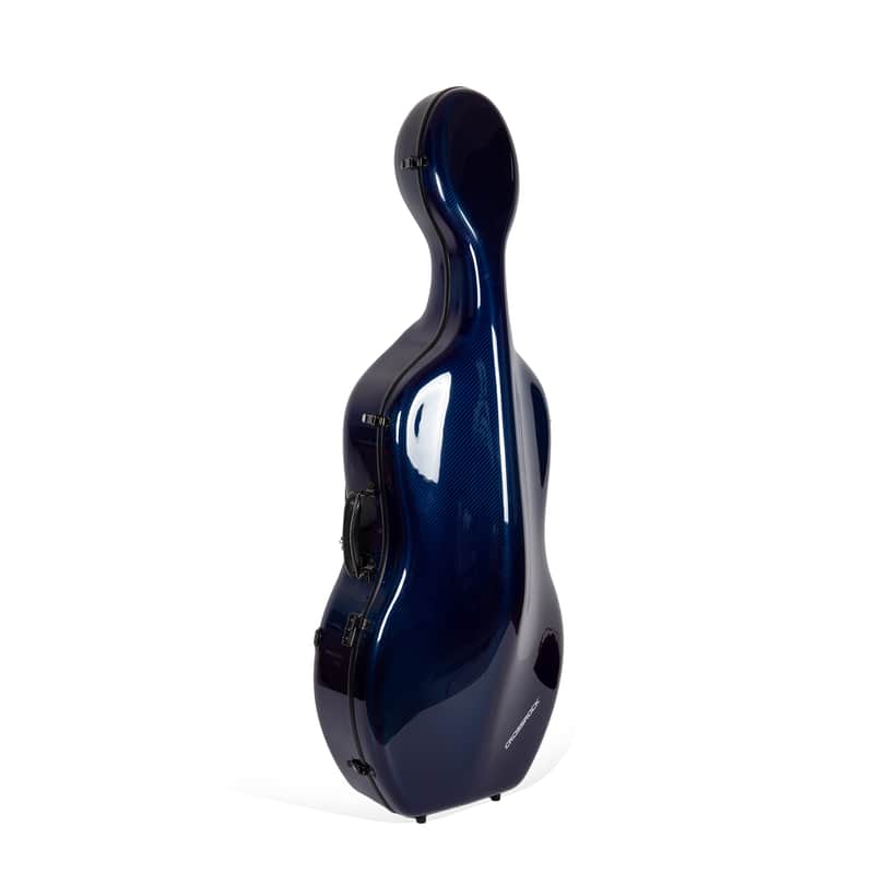 Crossrock 100% Carbon Fiber Case fits 4/4 Full-Size Cello, 7 Lb Lightweight - Blue image 1