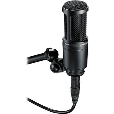 Audio-Technica AT2020 Cardioid Condenser Microphone with Audio-Technica ATH-M30x Monitoring Headphones, Microphone Pop Filter, StreamEye Adjustable Boom Arm & XLR Cable image 3