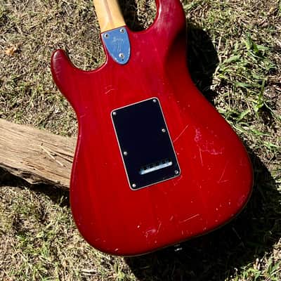 Vintage Fender Stratocaster Guitar 1979-1981 - Crimson Red Transparent image 17