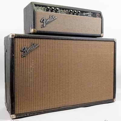 1966 Fender Bassman AA165 Blackface Tube Amp Head & Cabinet Jensen C12Q image 2
