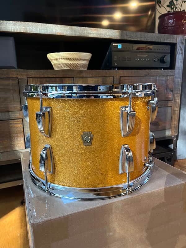 Ludwig No. 944 Classic 9x13" Rack Tom with Keystone Badge 1960 - 1968 - Gold Sparkle image 1