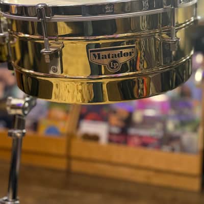 Latin Percussion LP 13” & 14” Matador Brass Timbale Set w/Stand image 7