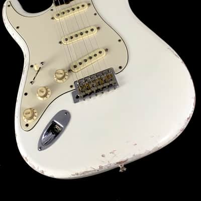 LEFTY! Boutique Reverse ST62 Hendrix Olympic White Nitro Strat Wildwood Custom Relic Guitar Lefty 6.9 lb HSC image 2