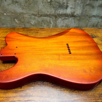 Warmtone CG Flamed Maple Telecaster Guitar Body "Amber Burst” 4.8lbs image 6