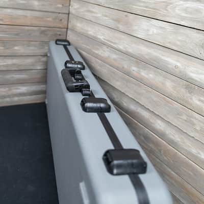 Fender Deluxe Molded Bass Case - Gray with Blue Lining (81892-WH) image 3