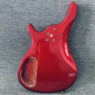 Red Mini 4 String Bass Basswood Body image 2