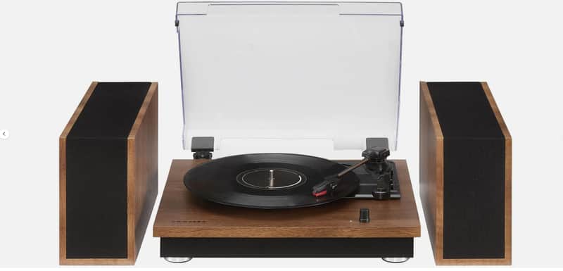 Crosley CR7502A-WA Riff 3-Speed Record Player With Speakers - Walnut-NEW image 1