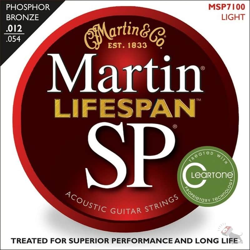 Martin MSP7100 SP Lifespan 92/8 Phosphor Bronze Light Acoustic Strings image 1