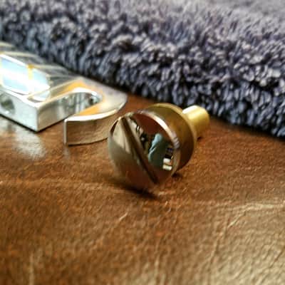 PRS Stoptail Bridge 2016 Nickle/Brass, Brass String Guide Inserts, Brass Posts image 6