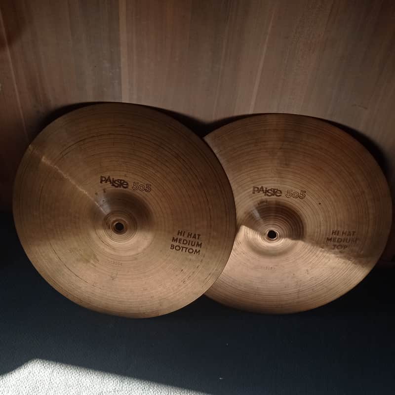 Vintage Paiste 505 13" Medium Hi-Hat Cymbals (1980, Black Label, Made in Germany) image 1