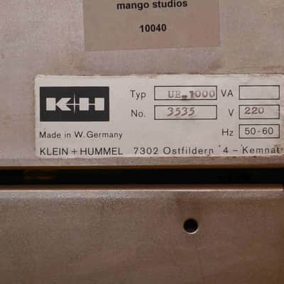 2 x Klein und Hummel K+H Universal-Entzerrer UE1000 fortlaufende Seriennummern image 2