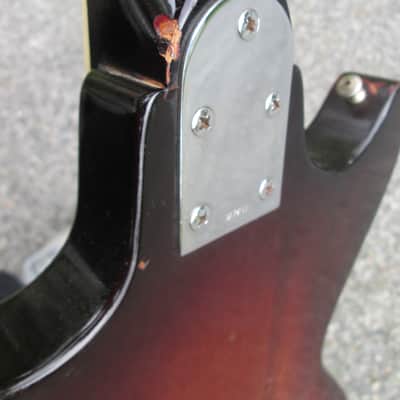 Vintage '60s Kent Teisco Guitar ! CHROME PICKGUARD, Slab Body, & VEG-A-MATIC CONTROLS!  Japan ! image 6