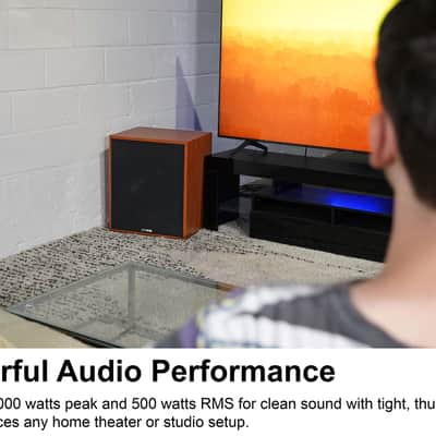 Rockville Rock Shaker 15" Inch Wood 1000w Powered Home Theater Subwoofer Sub image 7